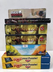 7 X ASSORTED BOARD GAMES INCLUDING PUZZLE ROLL - LOCATION 22C.