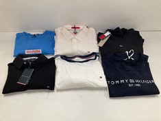 6 X TOMMY HILFIGER CLOTHING VARIOUS SIZES AND STYLES INCLUDING BLACK POLO SHIRT SIZE M - LOCATION 38A.