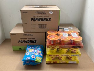 QTY OF ASSORTED FOOD ITEMS TO INCLUDE 2 X PACKS OF FOX'S MINI PARTY RINGS - BBE 17/8/24: LOCATION - J8