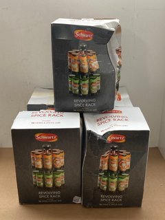 5 X SCHWARTZ REVOLVING SPICE RACKS WITH 16 HERBS & SPICES: LOCATION - J8