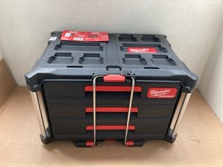 MILWAUKEE PACKOUT 3 DRAWER TOOL BOX - RRP £195.00: LOCATION - J13