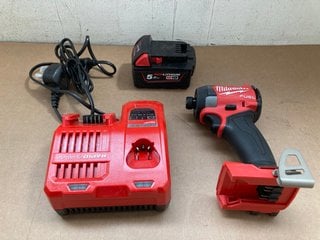 MILWAUKEE M18 FID3 IMPACT DRIVER WITH BATTERY & CHARGER: LOCATION - J14