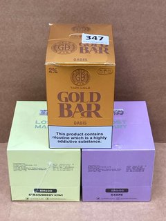 3 X BOX OF 10 DISPOSABLE VAPES TO INCLUDE LOST MARY 600+ PUFF GRAP DISPOSABLE VAPES (PLEASE NOTE: 18+YEARS ONLY. ID MAY BE REQUIRED): LOCATION - E0