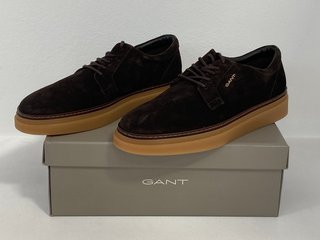 GANT KINZOON COW SUEDE SHOES IN ESPRESSO BROWN - EU 45 - RRP £160: LOCATION - FRONT BOOTH