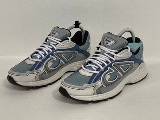 DIOR B30 TRAINERS IN GREY/BLUE - EU 42 - RRP £860.00: LOCATION - FRONT BOOTH