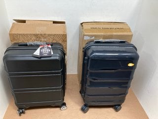 KONO YKK WOVEN-IN TOUCH ZIPPER 20" SUITCASE IN BLACK TO INCLUDE MGOB 20" SUITCASE IN DARK LIGHT: LOCATION - I4