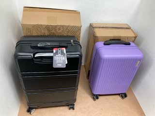 LUGG LIGHTWEIGHT TRAVEL LUGGAGE LAVENDER TO INCLUDE KONO YKK WOVEN-IN TOUCH ZIPPER 24" SUITCASE IN BLACK: LOCATION - I4