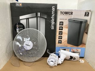 3 X ASSORTED HOUSEHOLD ITEMS TO INCLUDE TOWER 50L SENSOR BIN: LOCATION - I6