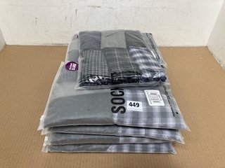 9 X PACKS OF SOCK STACK MENS WOVEN BOXES IN XXL: LOCATION - I7