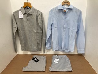 4 X ASSORTED ARNE CLOTHING ITEMS TO INCLUDE TAILORED CHINO TROUSERS IN MID GREY - UK 28R: LOCATION - I9