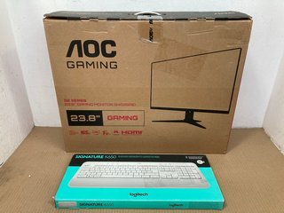 AOC 24G2SAE 23.8" G2 SERIES GAMING MONITOR - RRP £129.99 TO ALSO INCLUDE LOGITECH SIGNATURE K650 WIRELESS KEYBOARD: LOCATION - I13