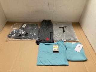 5 X ASSORTED CLOTHING ITEMS TO INCLUDE MENS UNDER ARMOUR SHORTS IN GREY - UK L: LOCATION - J3