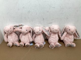 5 X JELLYCAT LONDON BLOSSOM BLUSH BUNNIES: LOCATION - I16