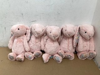 5 X JELLYCAT LONDON BLOSSOM BLUSH BUNNIES: LOCATION - I16