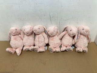 6 X JELLYCAT LONDON BLOSSOM BLUSH BUNNIES: LOCATION - I16