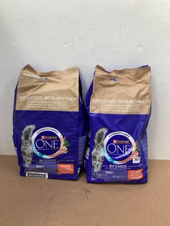 2 X PACKS OF PURINA ONE 6KG BIFENSIS ADULT CAT BISCUITS - BBE 12/25: LOCATION - H12