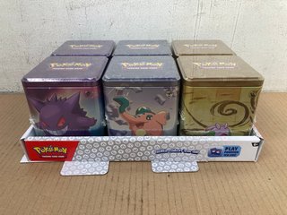 6 X POKEMON STACK EM HIGH TRADING CARD TINS: LOCATION - H8