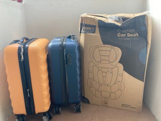 3 X ASSORTED SUITCASES TO INCLUDE GINZA TRAVEL CABIN SIZE HARD SHELL WHEELED SUITCASE IN NAVY: LOCATION - J5