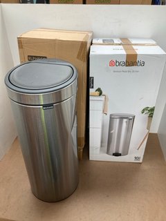 BRABANTIA NEWLCON PEDAL BIN 30L TO INCLUDE ELPHECO SQUARE STAINLESS STEEL BIN: LOCATION - E2