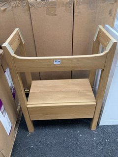 (COLLECTION ONLY) FLOOR STANDING 1 DRAWER WASH STAND IN LIGHT OAK 600 X 310 X 830MM: LOCATION - B6