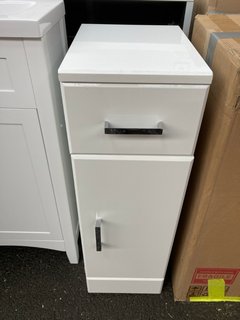 (COLLECTION ONLY) FLOOR STANDING 1 DOOR 1 DRAWER BATHROOM CABINET IN WHITE 400 X 330 X 810MM - RRP £215: LOCATION - A7