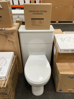 (COLLECTION ONLY) 500 X 260MM W/C UNIT IN GLOSS GREY MIST WITH BTW PAN & SEAT WITH CONCEALED CISTERN FITTING KIT - RRP £780: LOCATION - A2