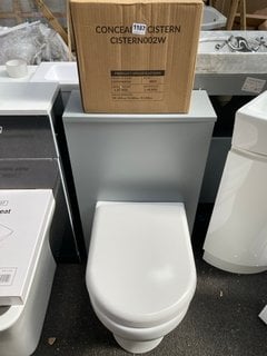 (COLLECTION ONLY) 500 X 200M W/C UNIT IN MATT PEARL GREY WITH BTW PAN & SEAT WITH CONCEALED CISTERN FITTING KIT - RRP £780: LOCATION - A7