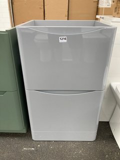 (COLLECTION ONLY) FLOOR STANDING 2 DRAWER SINK UNIT IN LIGHT GREY 495 X 450 X 810MM - RRP £265: LOCATION - A7