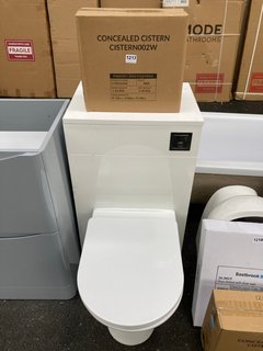 (COLLECTION ONLY) 500 X 250MM W/C UNIT IN WHITE WITH BTW PAN & SEAT WITH CONCEALED CISTERN FITTING KIT - RRP £780: LOCATION - A7