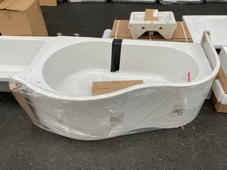 1500 X 1000MM NTH QUEBEC SHAPED CORNER BATH WITH MATCHING SIDE PANEL - RRP £568: LOCATION - A1