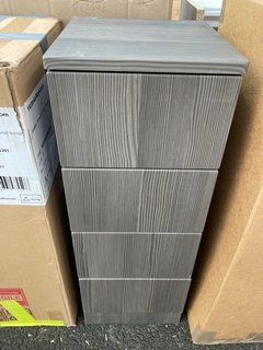 (COLLECTION ONLY) FLOOR STANDING 4 DRAWER BATHROOM CABINET IN AVOLA GREY 300 X 310 X 810MM - RRP £245: LOCATION - A8