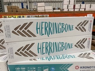 (COLLECTION ONLY) 16 PACKS OF KRONOTEX HERRINGBONE 665 X 133 X 8MM MEDIUM OAK FLOORING 19.8M2 APPROX - RRP £895: LOCATION - B1