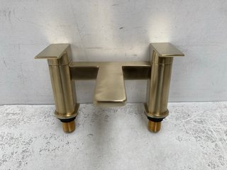 DECK MOUNTED BATH FILLER IN BRUSHED BRASS - RRP £320: LOCATION - R2