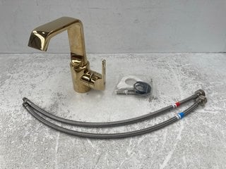 MONO BASIN MIXER TAP IN POLISHED BRASS - RRP £280: LOCATION - R2