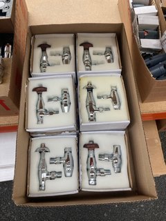 QTY OF ASSORTED TRADITIONAL THERMOSTATIC RADIATOR VALVES WITH LOCK SHIELDS - RRP £900: LOCATION - R2