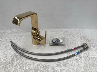 MONO BASIN MIXER TAP IN POLISHED BRASS - RRP £280: LOCATION - R2