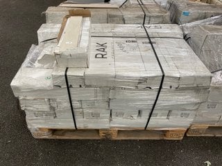 PALLET OF RAK 600 X 100MM PORCELAIN TILES IN GEMS WHITE MATT - RRP £2720: LOCATION - A1 (KERBSIDE PALLET DELIVERY)