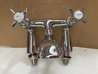 TRADITIONAL CROSSHEAD MONO BASIN MIXER TAP IN CHROME - RRP £190: LOCATION - R3