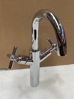 MODERN CROSSHEAD MONO BASIN MIXER TAP IN CHROME - RRP £175: LOCATION - R3