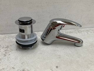 MONO BASIN MIXER TAP & CHROME SPRUNG WASTE - RRP £215: LOCATION - R4