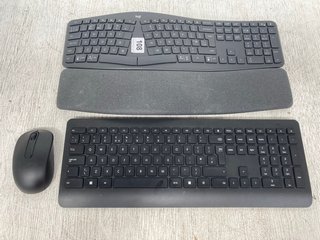 LOGI COMPUTER KEYBOARD WITH ARM REST TO INCLUDE MICROSOFT WIRELESS 900 DESKTOP KEYBOARD AND MOUSE: LOCATION - WH5