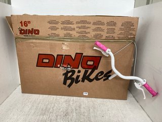 DINO 16" GIRLS BICYCLE IN PINK/WHITE: LOCATION - WH5