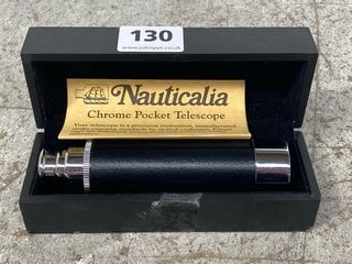 NAUTICALIA CHROME POCKET TELESCOPE IN PRESENTATION BOX: LOCATION - WH6