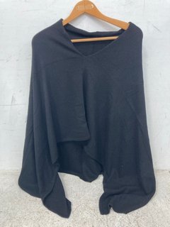 FIG 100% CASHMERE PONCHO IN BLACK - RRP £159.00: LOCATION - WH7