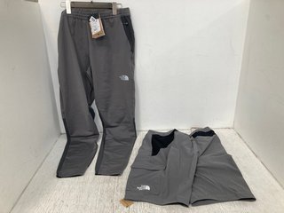 NORTH FACE MITTELLEGI WOVEN PANTS IN SMOKED PEARL - UK SIZE M TO INCLUDE NORTH FACE TRISHUL CARGO SHORTS IN SMOKED PEARL- SIZE UK M: COMBINED RRP £135.00: LOCATION - WH8