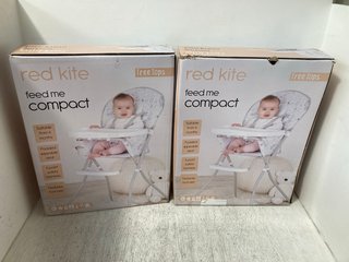 2 X RED KITE TREETOPS FEED ME COMPACT HIGH CHAIRS: LOCATION - WH10