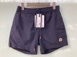 MONCLER COLLECTION SWIM SHORTS IN NIGHT BLUE - SIZE SMALL - RRP £250: LOCATION - BOOTH