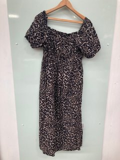 NOBODYS CHILD KURT MIDI DRESS IN SOFT BROWN- UK SIZE 16: RRP £75.00: LOCATION - A14