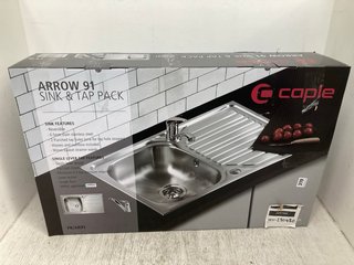 CAPLE ARROW 91 SINK & TAP PACK IN STAINLESS STEEL - RRP £130.00: LOCATION - A13