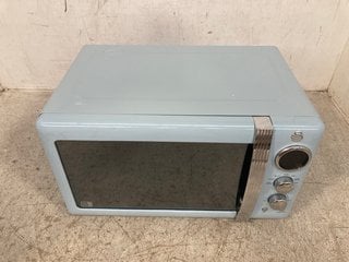 SWAN RETRO 20L MICROWAVE OVEN IN LIGHT BLUE -MODEL NO SM22030LBLN: LOCATION - WA1